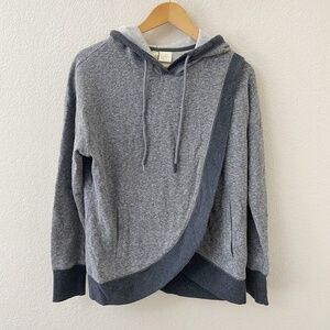 Halcyon Crossover Sweatshirt Womens Size Medium Gray Hood Pullover